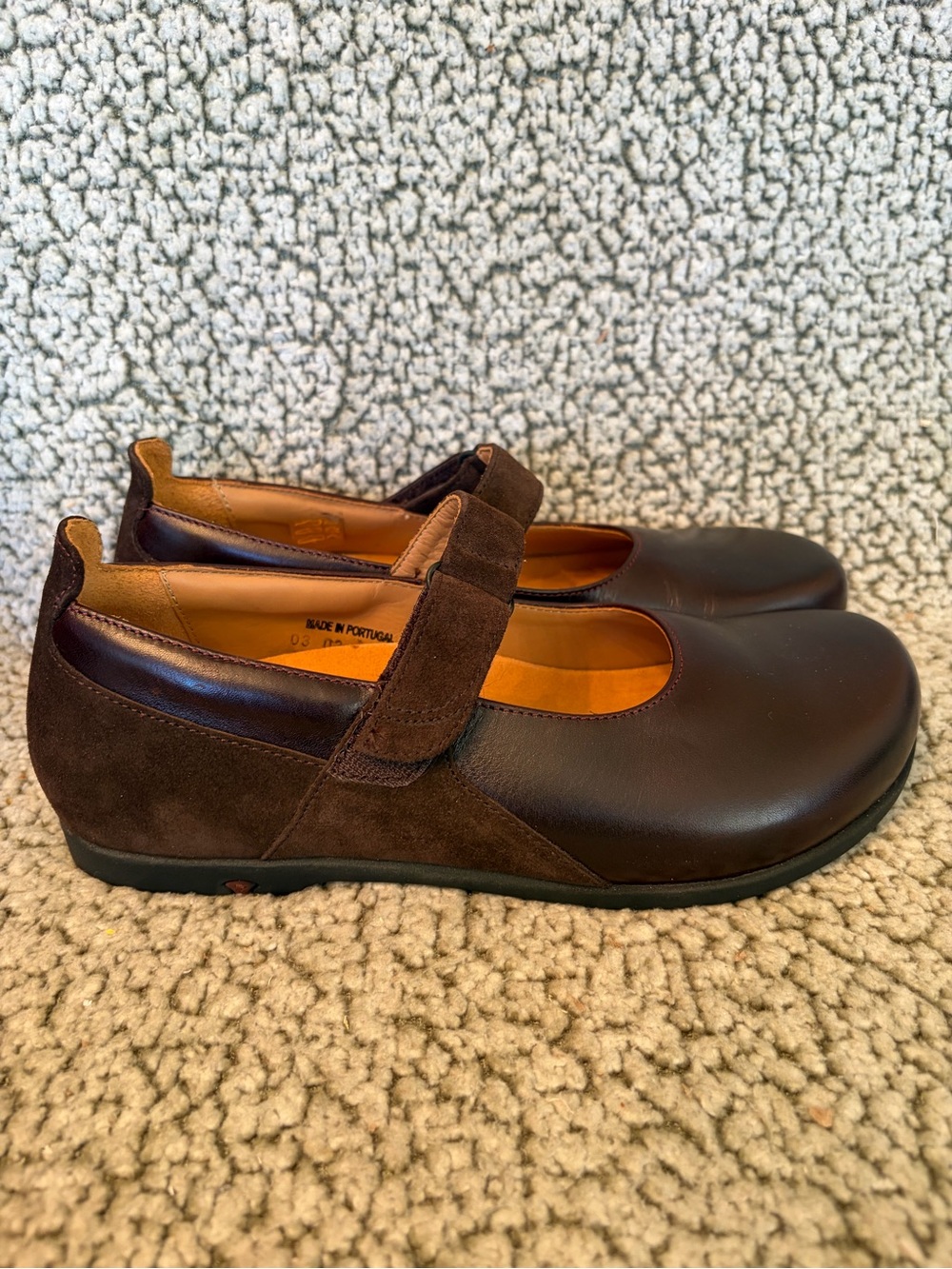 Birkenstock Footprints Mary Jane Shoes Brown Suede Leather  Size EU 38 US 7-7.5
